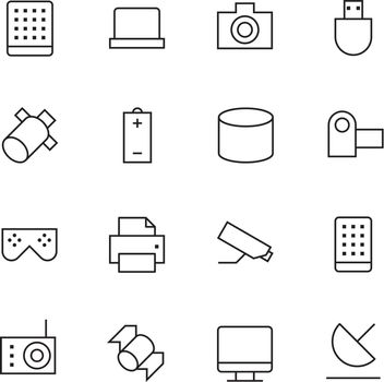 Thin Line Icons For Technology. Vector eps10.