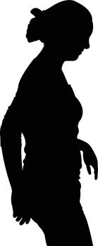 walking girl silhouette vector