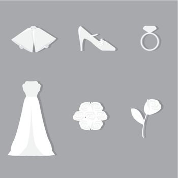 bridal icons for wedding, cards and others