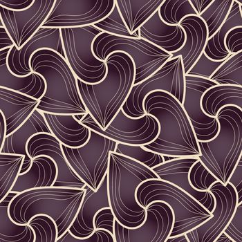 abstract background of petals and waves. Plant elements. Full color seamless pattern. Use as a fill pattern, backdrop, seamless texture.