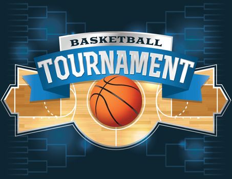 A vector illustration of a basketball tournament concept. Vector EPS 10 file available. EPS file contains transparencies and is layered.

Fonts used:
Rex http://www.fontsquirrel.com/fonts/rex
Goblin http://www.fontsquirrel.com/fonts/goblin