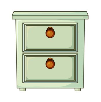 illustration of a table with drawer on a white background