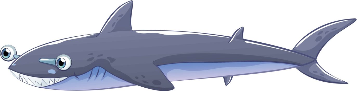 Illustration of a gray shark on a white background