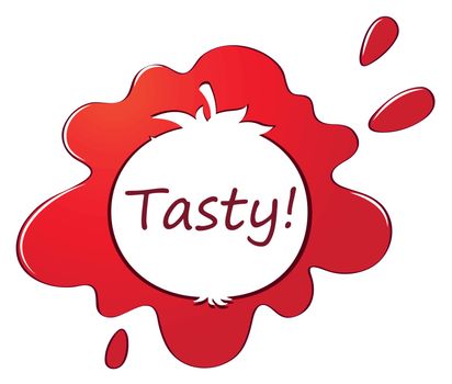 Illustration of a tasty label on a white background