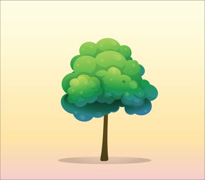 Illustration of a big tree on a white background