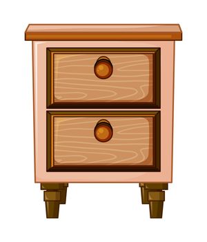 illustration of a table with drawer on a white background
