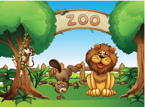 Illustration of the animals in the zoo