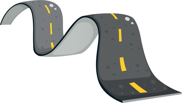 Illustration of a narrow road on a white background