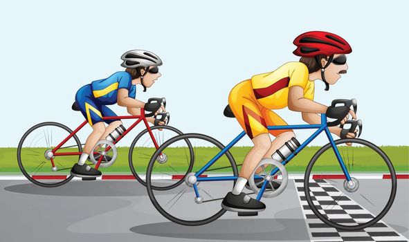 Illustration of a biking race
