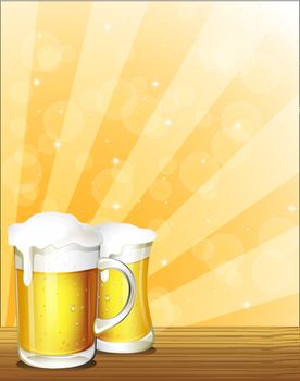 Illustration of the two glasses of beer