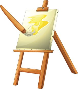 Illustration of a painting board on a white background