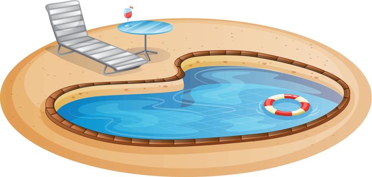 Illustration of a swimming pool on a white background