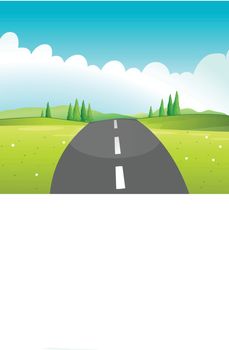 Illustration of a long road