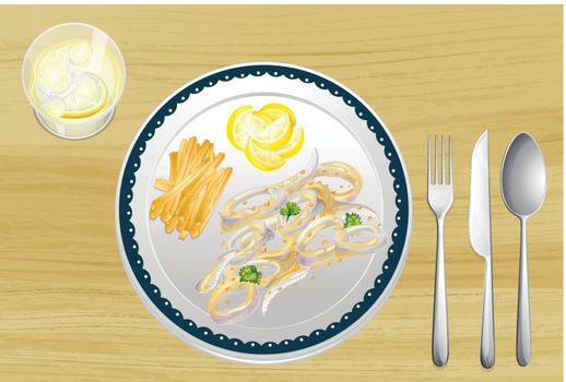 Illustration of a set of dining utensils