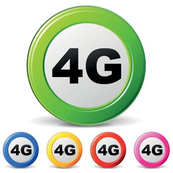 vector illustration of 4g icons on white background