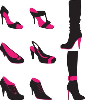 Vector illustration (eps 10) of Women shoes