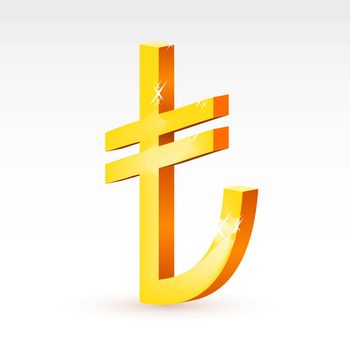 vector illustration of the currency sign of Turkish lira