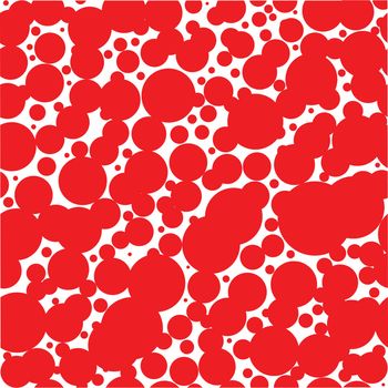 A seamless pattern of red circles over a white background