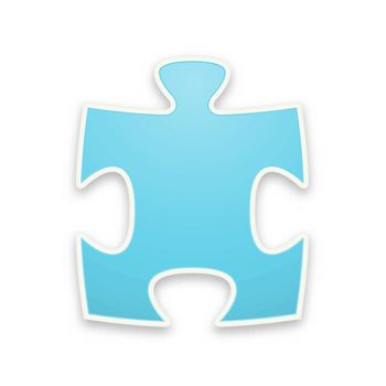 the illustration of glossy blue puzzle piece