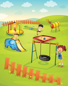 Illustration of children in the playground