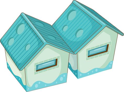 Illustration of 2 buildings isolted