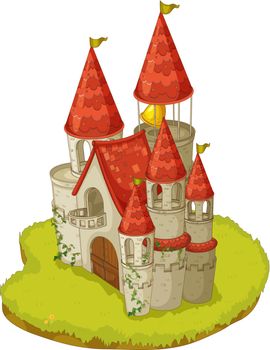 Illustration of a cartoon castle