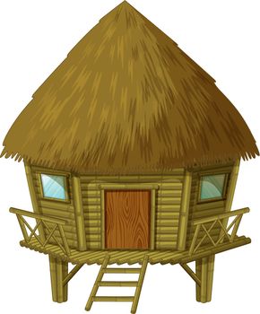 Illustration of a wooden hut