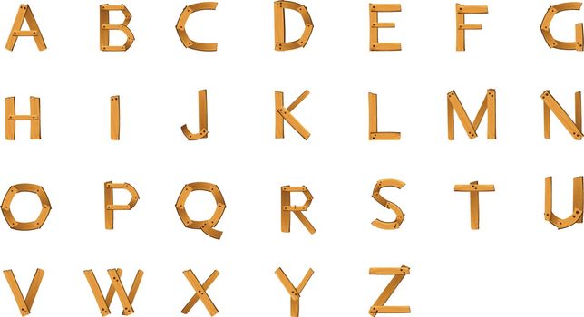 illustration of alphabets on a white background