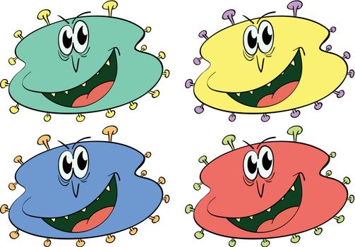 Germs and bugs in different colours