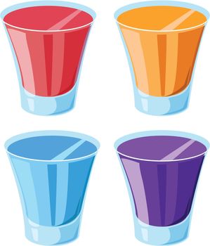 Illustration of 4 shot glasses
