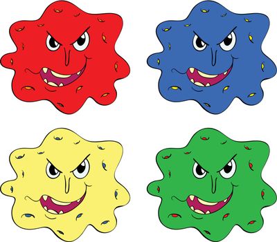Germs and bugs in different colours