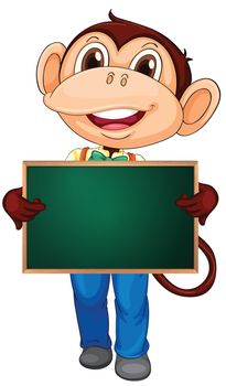 Illustration of a cartoon character holding a blank 