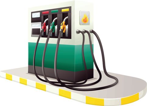 illustration of petrol dispensing unit on a white background