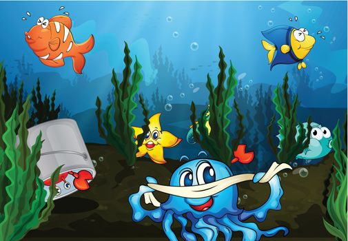 Illustration of an underwater scene