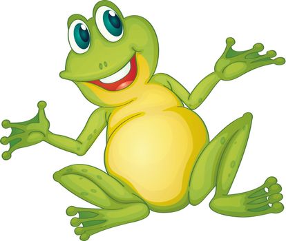 Illustration of isolated cartoon frog
