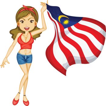 Illustration of a patriotic woman