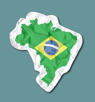 Brazil flag paper tag 