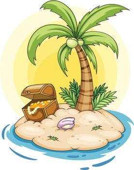 Illustration of a deserted island