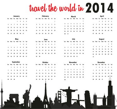 Travel the world in 2014 calendar