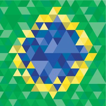 Pattern of geometric in Brazil flag concept