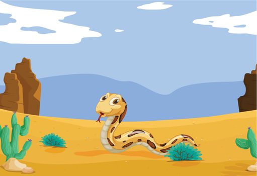 Illustration of a snake in the desert