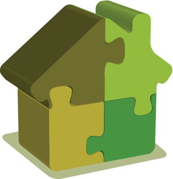 EPS 10 Vector Illustration of House puzzle