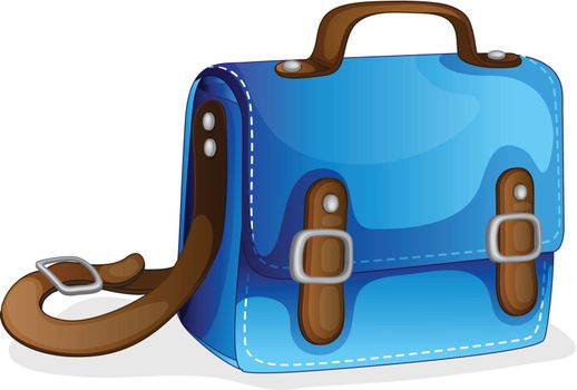 illustration of a blue bag on a white background