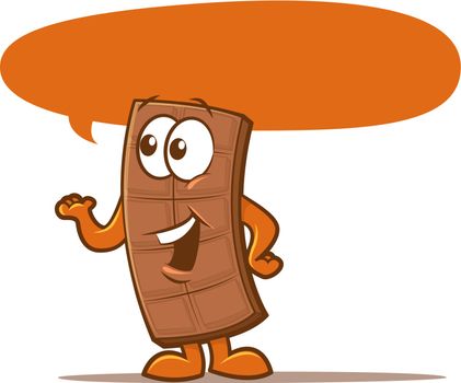 Illustration of a talking candy bar