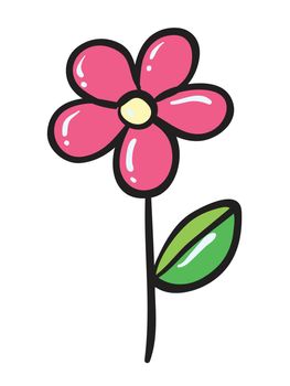 detailed illustration of a pink flower on a white background