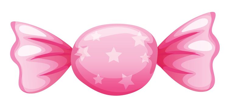 illustration of a pink candy on a white background