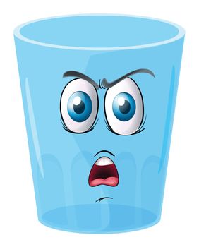 illustration of a glass with face on a white background