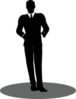 EPS 10 Vector illustration of business standing silhouette