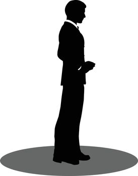 EPS 10 Vector illustration of business standing silhouette