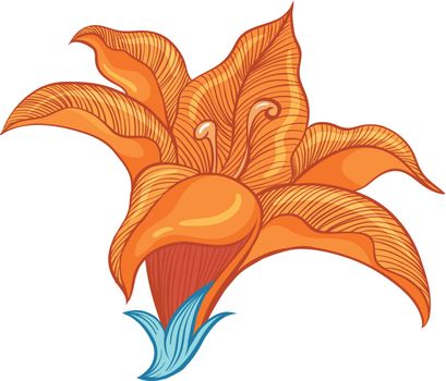 Illustration of a big flower on a white background
